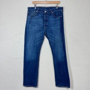 Levis 501 Jeans 36x32 Button Fly 00501-1690 100% Cotton Worn in Blue Original